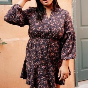 Navy floral dress